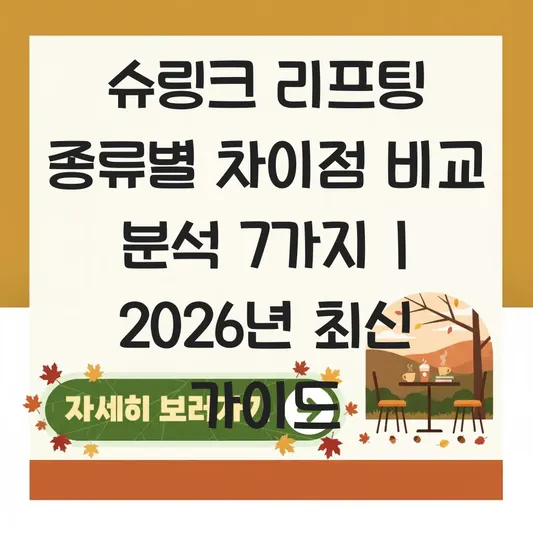 슈링크 리프팅 종류별 차이점 비교 분석