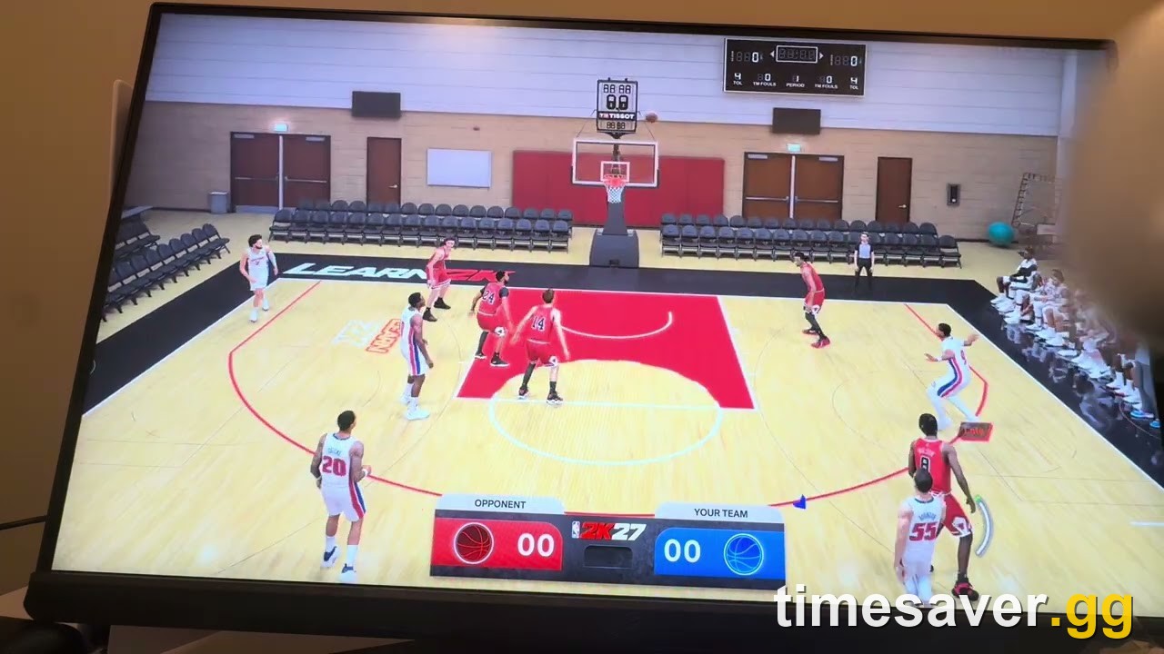 NBA 2K27 on-ball defender guarding a ball handler in a low defensive stance