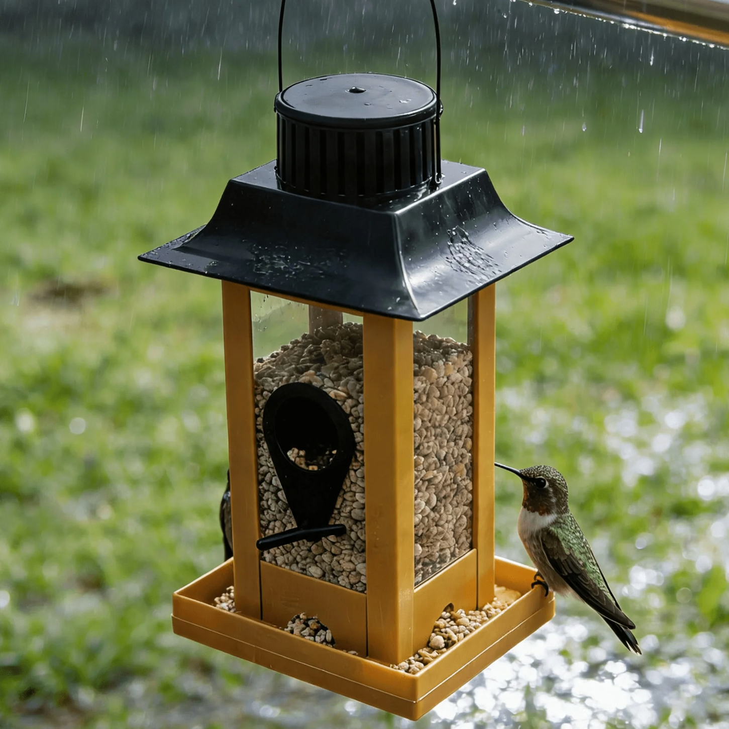 Solar-Vogelhaus mit LED-Beleuchtung und automatischer Fütterung