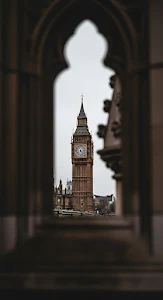 London Big Ben Framed Through Gothic Archway