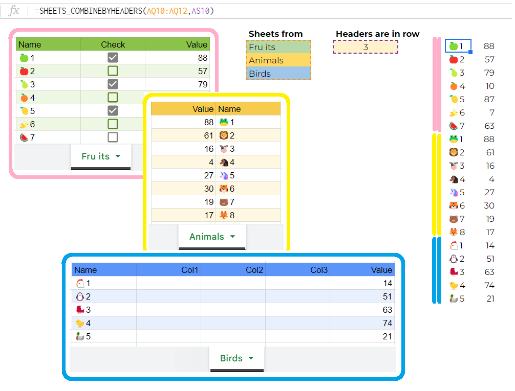 Sheets_CombineByHeaders