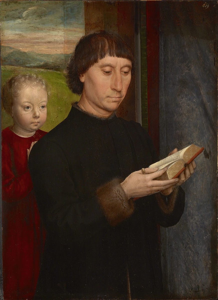 Portrait of a man reading circa 1480