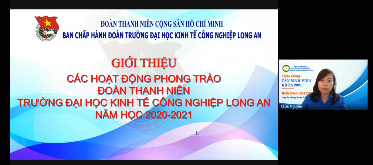 Bí thư Đoàn Trường – đ/c Nguyễn Thị Bảo Châu tổng kết việc thực hiện các công tác đoàn và phong trào thanh niên trong năm học 2020-2021.