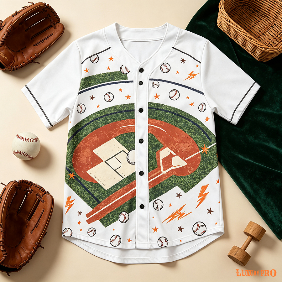 AOP MEG Baseball Sweater for Women with Printed Stripes - Black Buttons