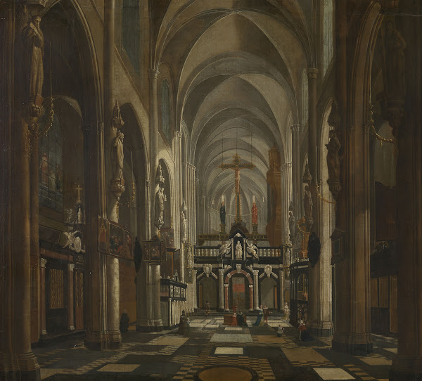 Interior of the former Saint Donatus Church in Bruges 1696