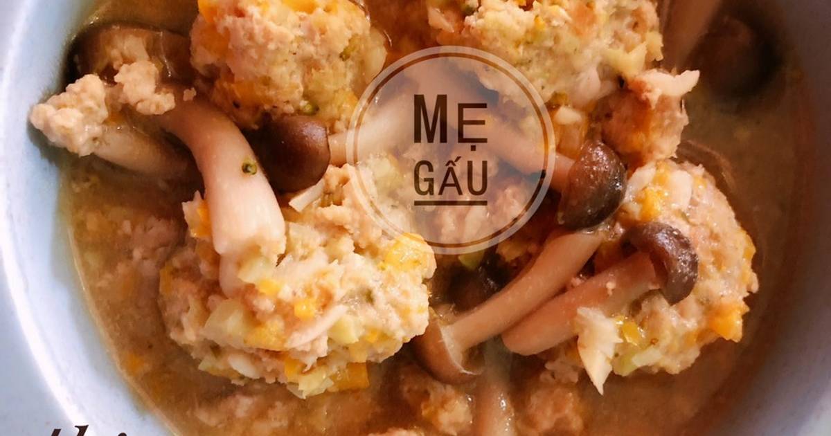 Thịt viên rau củ nấu nấm