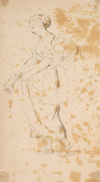Standing Woman Head of Man