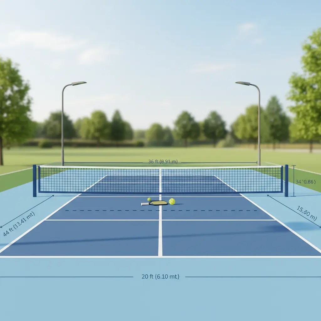 ukuran lapangan pickleball standar
