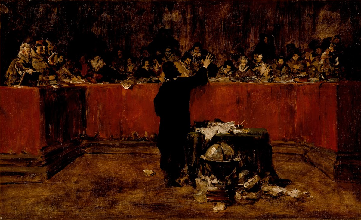 Sketch for a PictureColumbus before the Council of Salamanca circa 1876