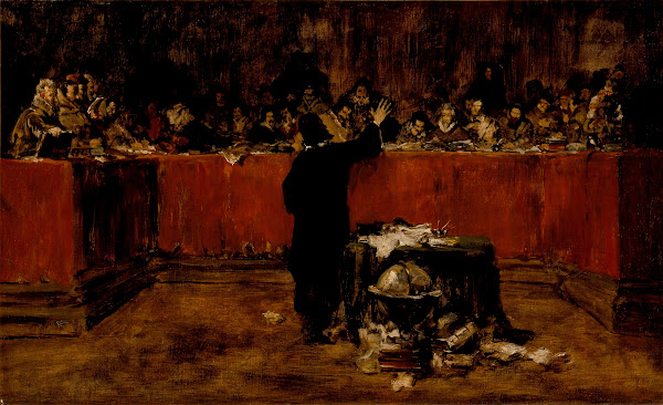 Sketch for a PictureColumbus before the Council of Salamanca circa 1876