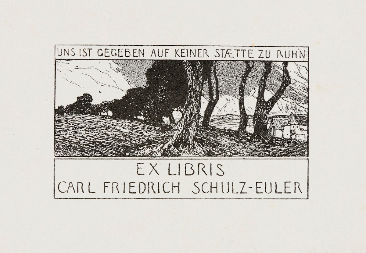 Bookplate Of Carl Friedrich Schulz Euler 1895 1905