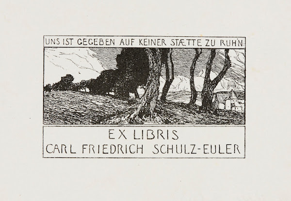 Bookplate Of Carl Friedrich Schulz Euler 1895 1905