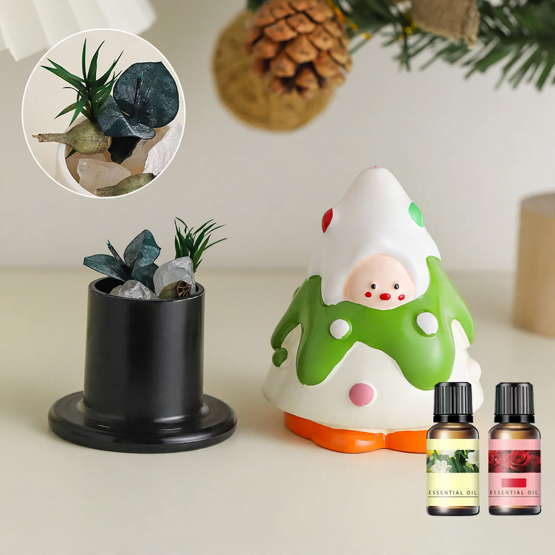 Fragrance stone container with essential oils