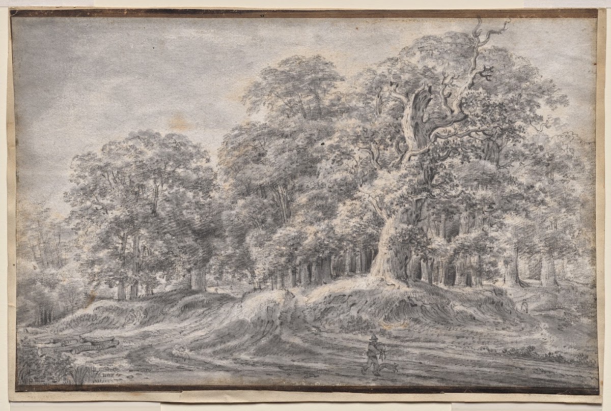 A Track on the Edge of a Wood with a Peasant Carrying Sheep after 1640