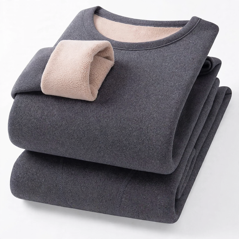 Warming underwear set with crew neck