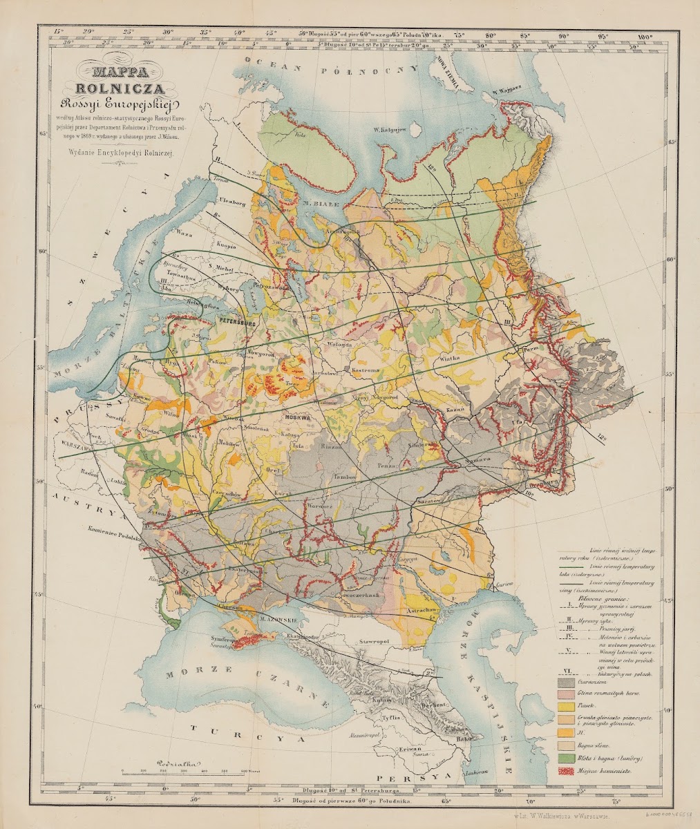 Mappa Rolnicza Rossyi Europejskiej 1873