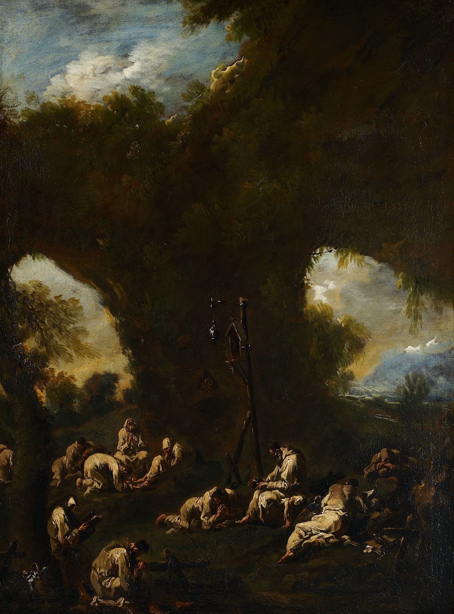 Monks Praying in a Grotto c 170506