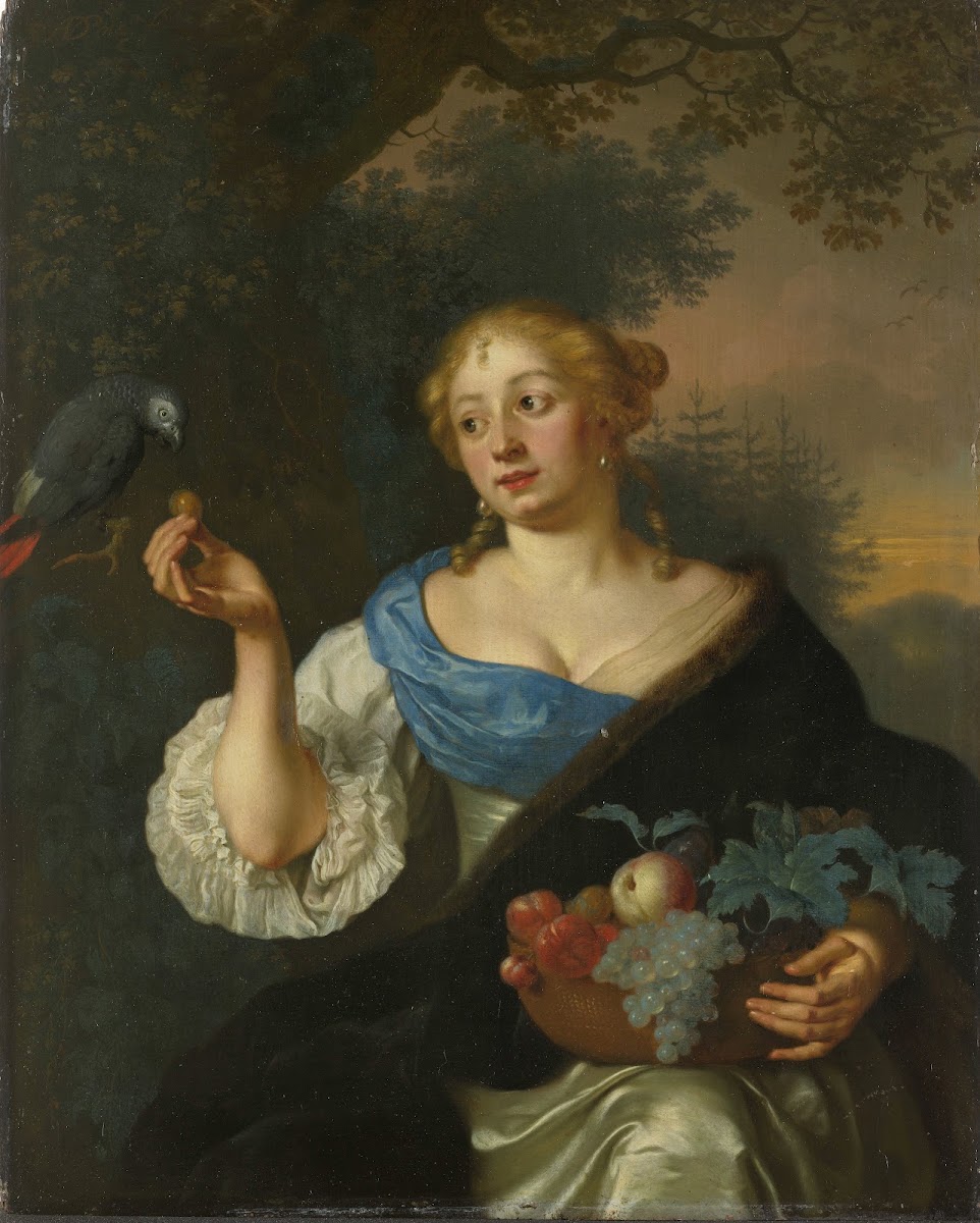 A young Woman with a Parrot 1660   1680