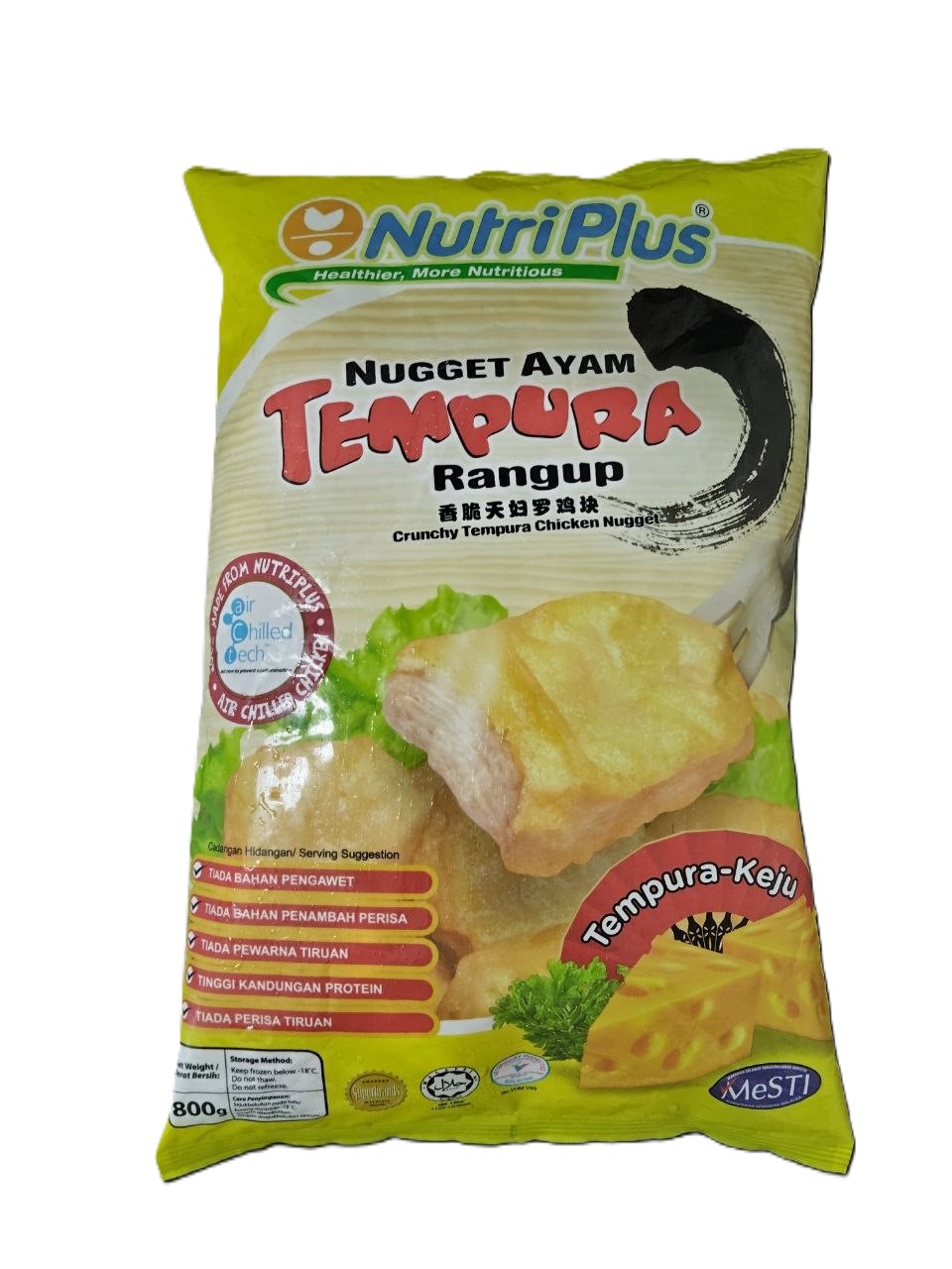 Nutriplus Chicken Nugget Tempura Crunchy Cheese 800G