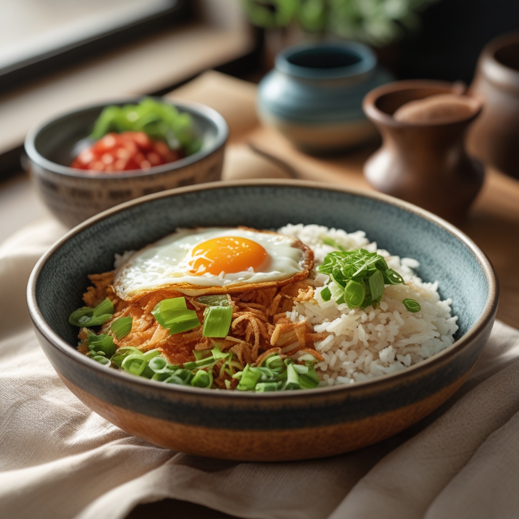 Final Sizzling Korean Gochujang Breakfast Bowls with Crispy Rice & Fried Egg