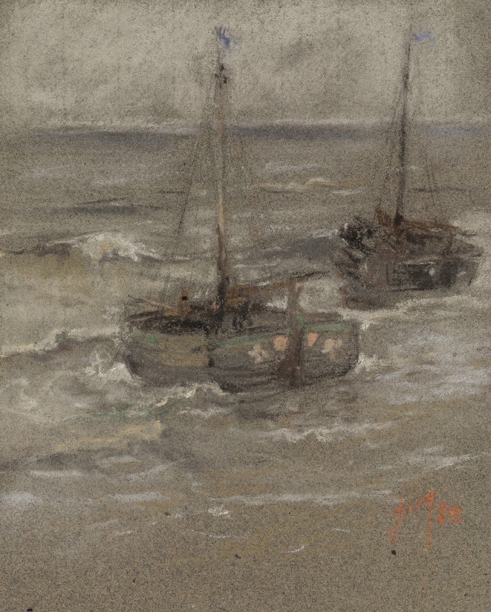 Fishing Boats At Anchor 1884