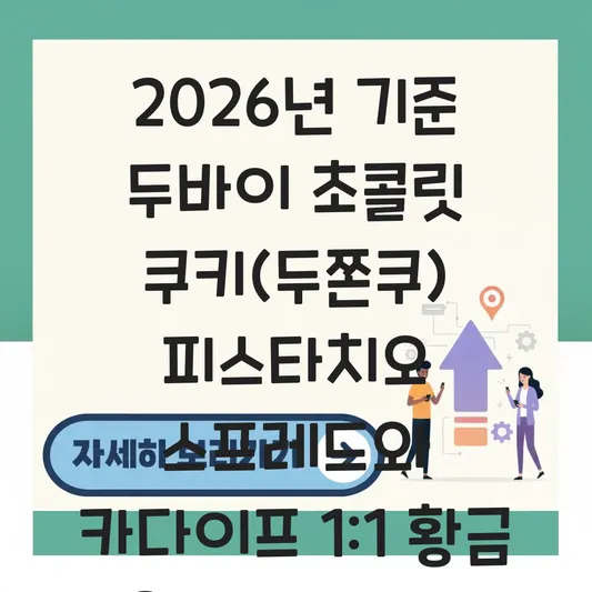 두바이 초콜릿 쿠키(두쫀쿠) 피스타치오 스프레드와 카다이프 1:1 황금 비율 레시피 대표 이미지