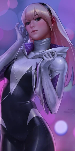 Spider Gwen, Gwen Stacy, Into The Spiderverse, Spider-Man, Blonde 2K Wallpaper Background