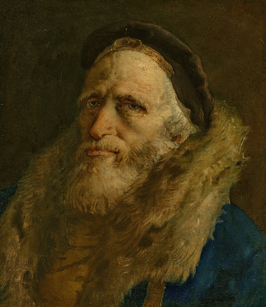 A bearded man in a fur lined coat 18th century