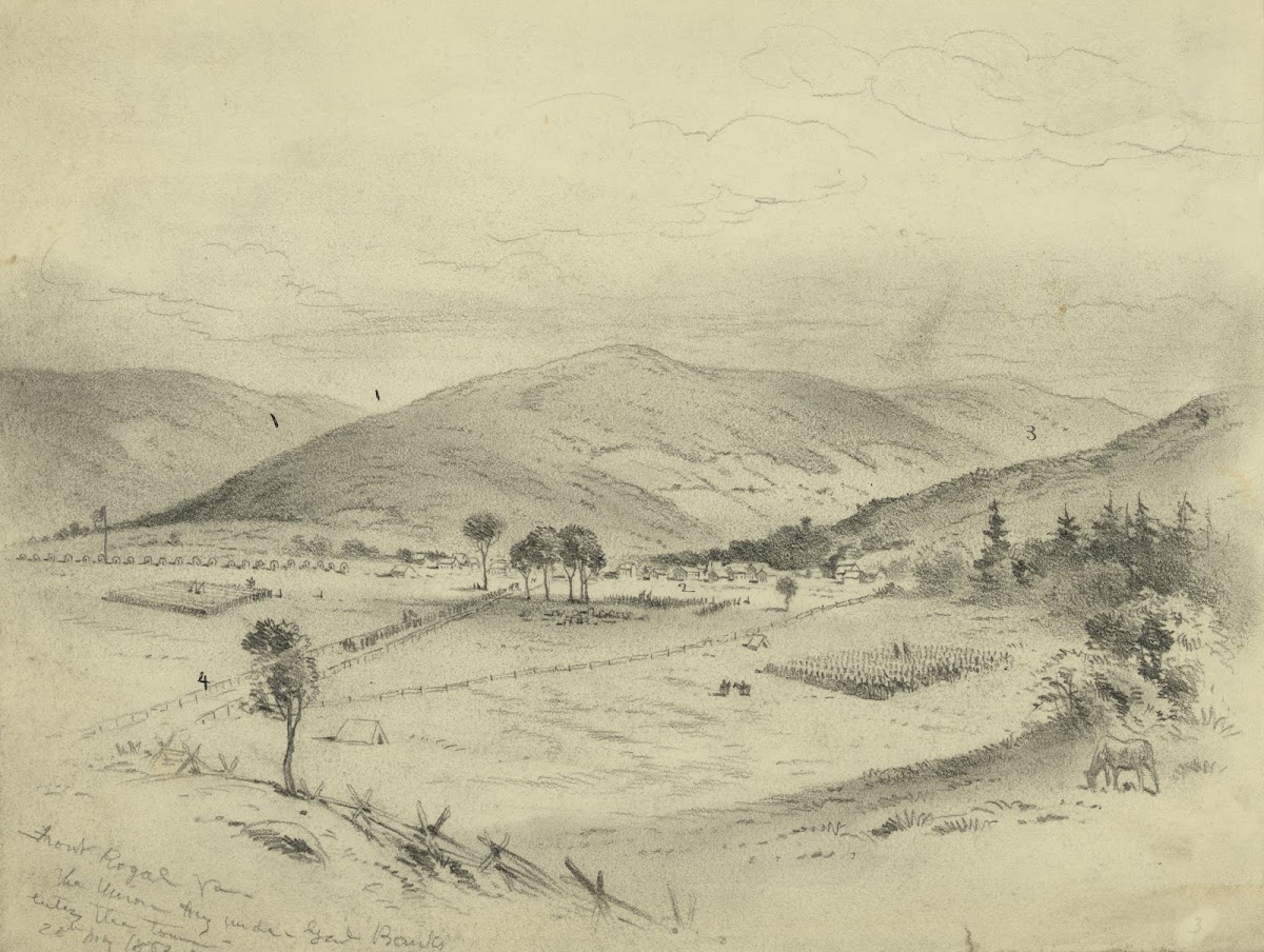Front Royal VaThe Union Army under Banks entering the town 1862