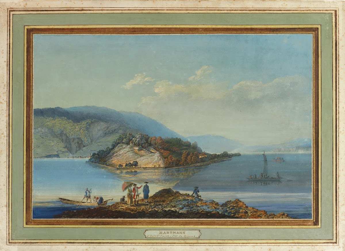 Vue de lIsle de St Pierre sur le Lac de Bienne