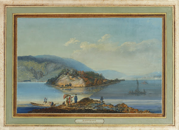 Vue de lIsle de St Pierre sur le Lac de Bienne