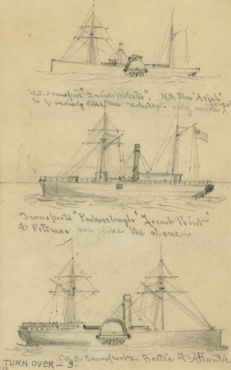Broadside views of three steamships 1860 1865