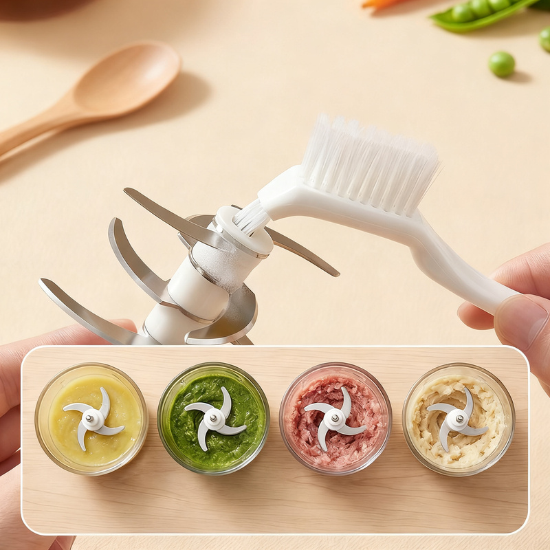 Special brush for food processors and blenders