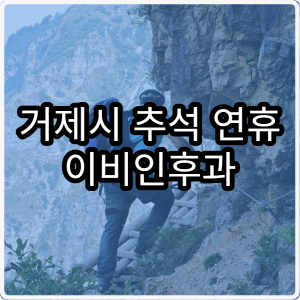 거제시 추석 연휴 이비인후과 진료 병원 이용 정보 정리