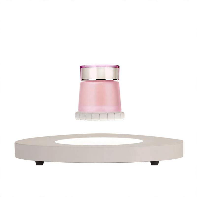 Magnetic levitation display case with LED lighting