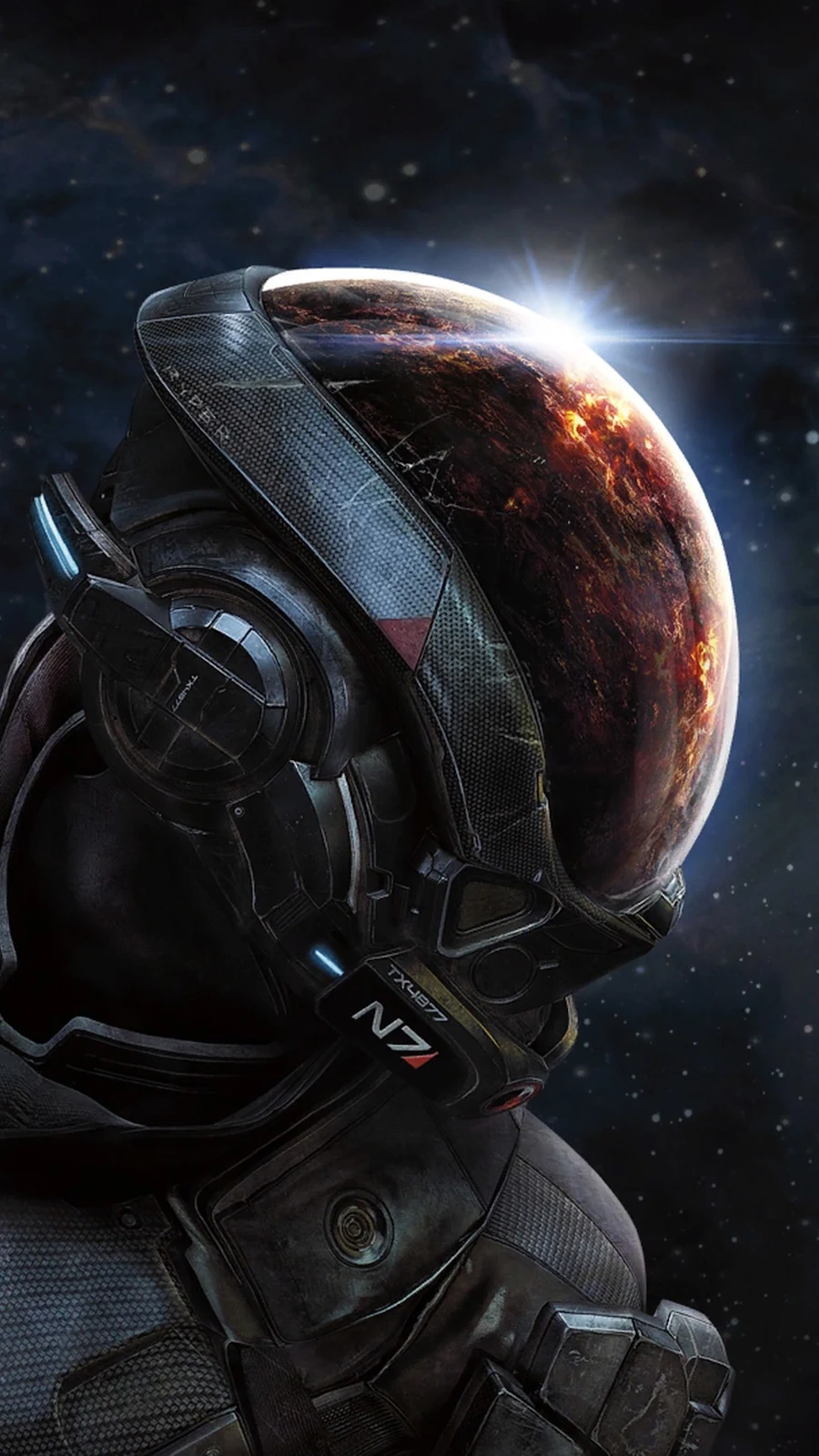 A Cool Mass Effect Andromeda Helmet, Mass Effect Andromeda, Mass Effect Legendary Edition, Bioware, Andromeda Initiative 4K iPhone Wallpaper for Free Download in High Quality [2160x3840]
