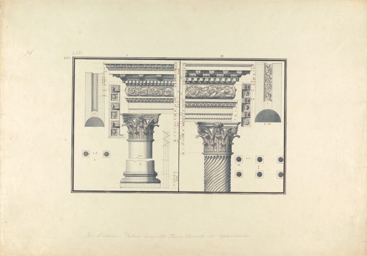 Two Corinthian Pillars Found near the Ionic Temple at Aphrodisias now Geyve ca 1