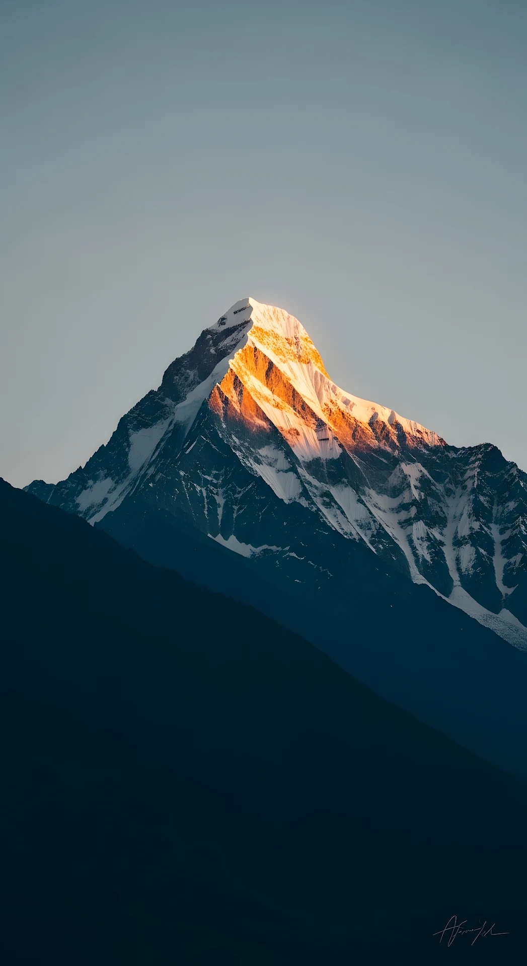 Golden Sunrise Light on Snow-Capped Himalayan Peak - Free 4K mobile Wallpaper