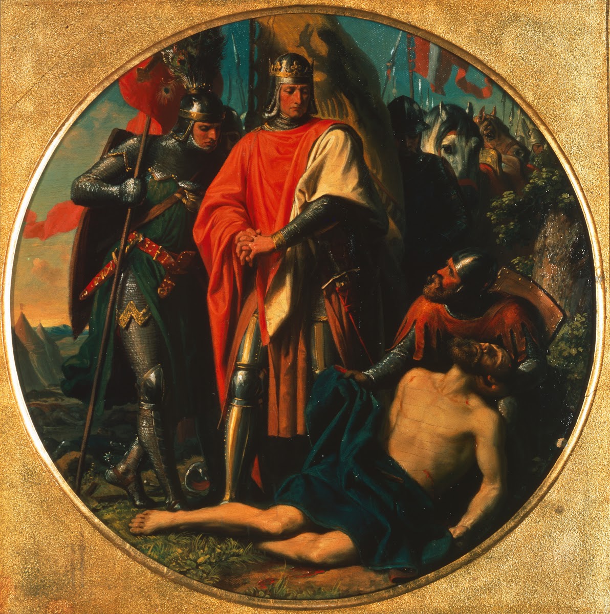 Rudolf I von Habsburg an der Leiche Ottokars bei Dürnkrut 1278 1868
