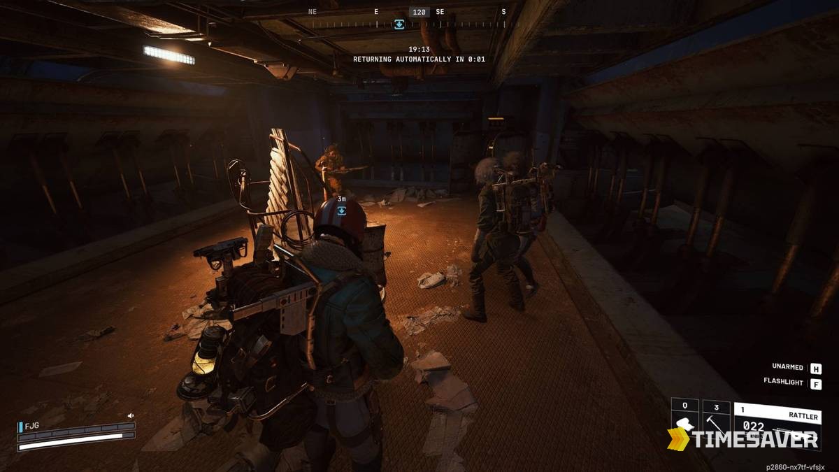 A solo Raider moving through an interior extraction zone in ARC Raiders