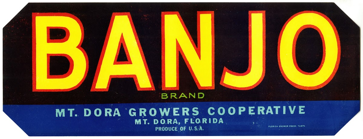 Banjo Brand Produce Label 1930 1950