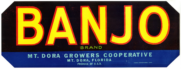Banjo Brand Produce Label 1930 1950