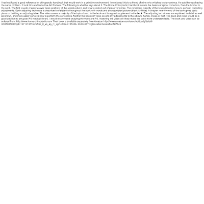 Reference For Chiropractic Handbook 2003 23296