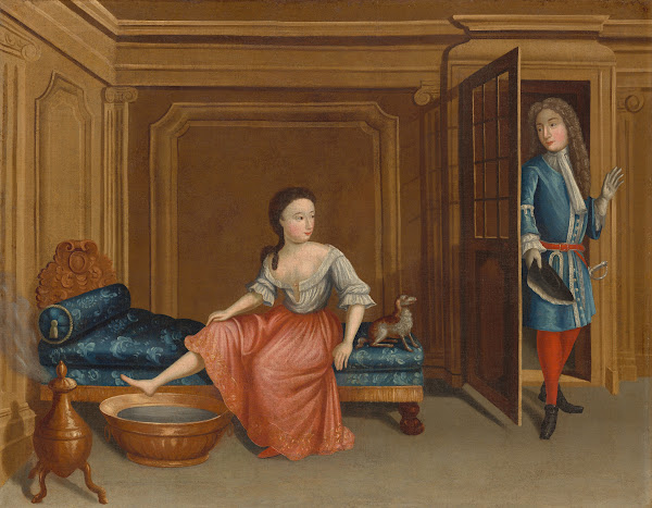 Lady Undressing for a Bath c 1730