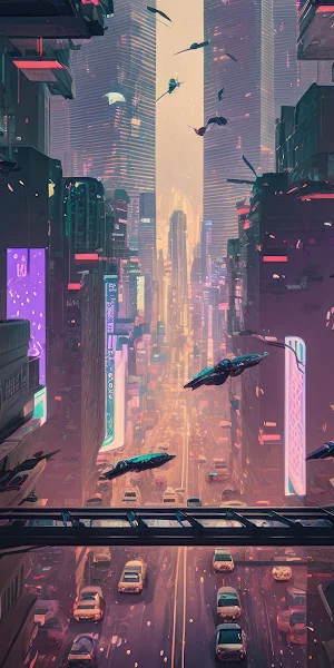 Ai Art, City, Cyberpunk, Night, City Lights 4K Wallpaper Background