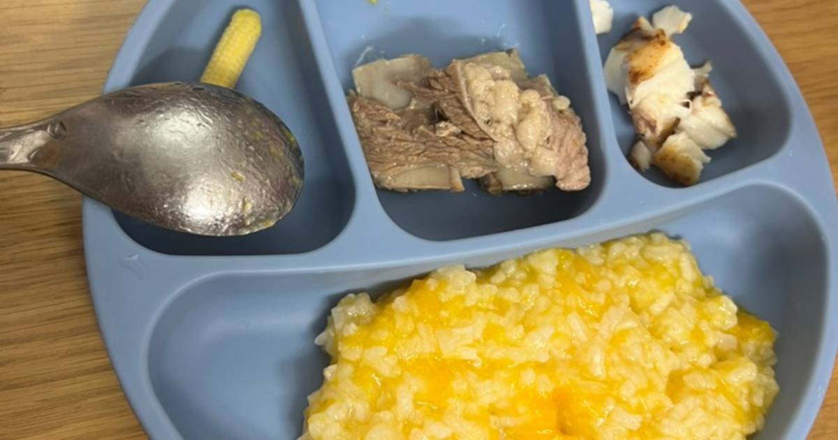 Cơm nát, Canh sườn non đu đủ + cá chiên
