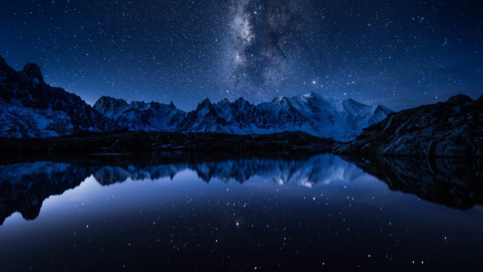 Milky Way, Night Sky, Mountain Lake, Astrophotography 4K Wallpaper Background (3840x2160)