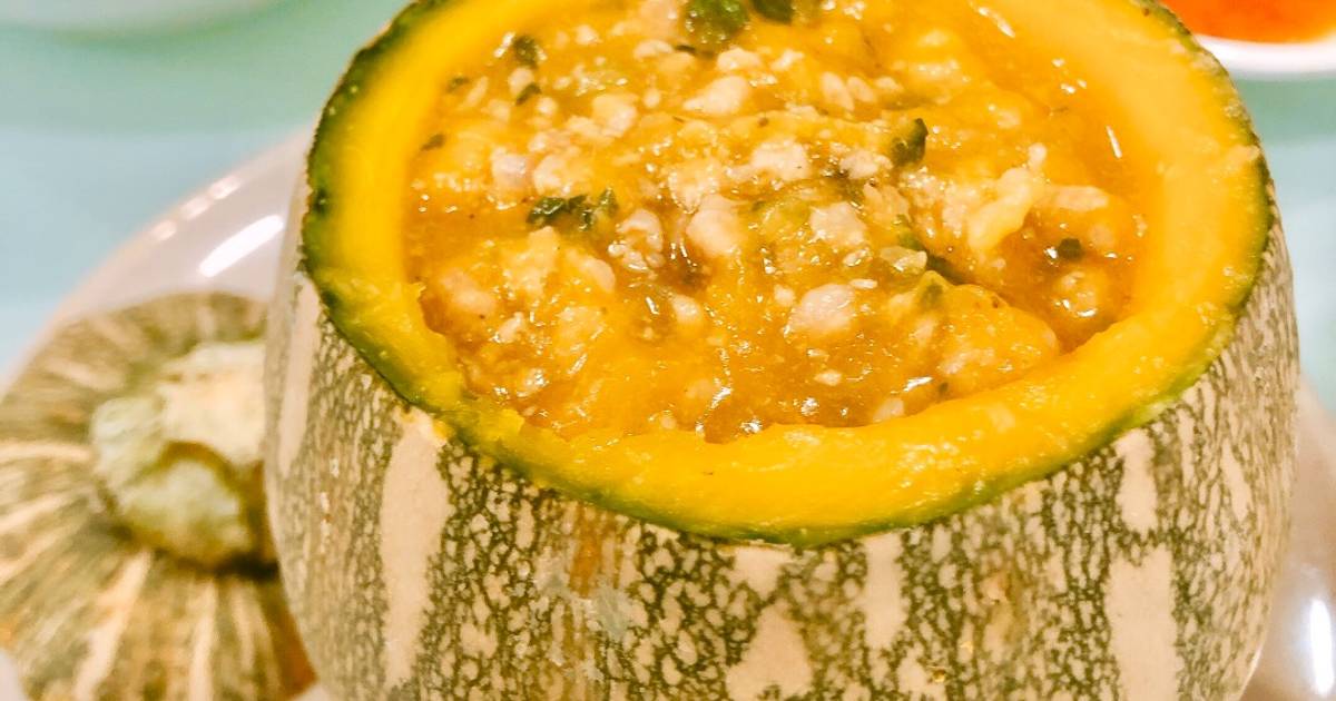 Soup bí đỏ nấu thịt băm