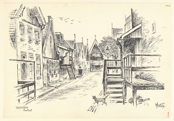 Gezicht in het Doolhof te Volendam 1950 1965