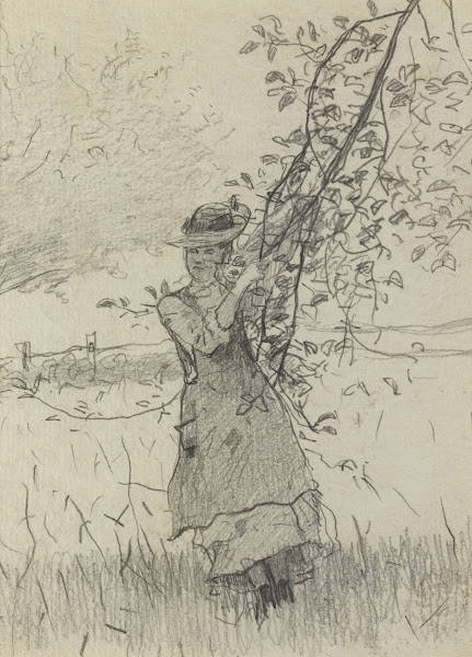 Girl Holding a Branch of an Apple Tree 1879